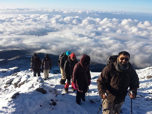 Trekking above the clouds on Kilimanjaro