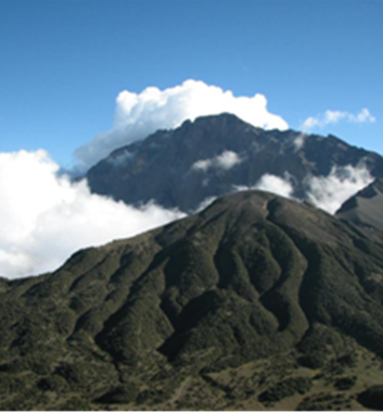 Mount Meru clouds floating over the summit