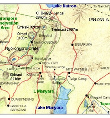 ngorongoro area map