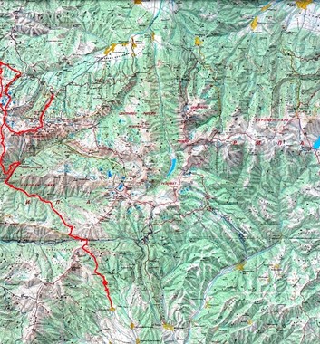 Summits and Ridges of Bugaria - Rila Map