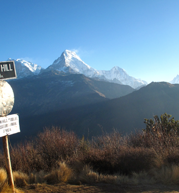 Poon Hill - Sign at Poon Hill (3,210m)