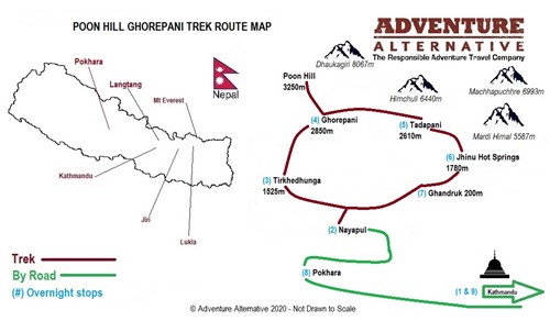 Poon Hill Ghorepani Trek Route Map