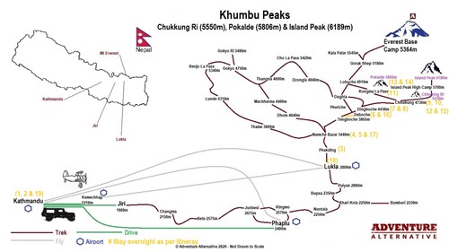 Khumbu Peaks map