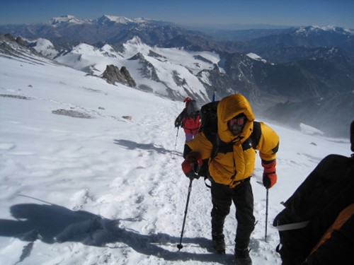 Route up to Berlin Camp on Mount Aconcagua