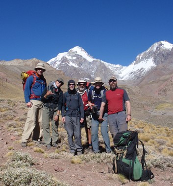 Trekking in warm weather to Mount Aconcagua