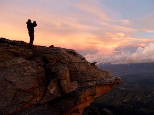 Mount Kinabalu_Kotal Route sunset silhouette with figure.jpg