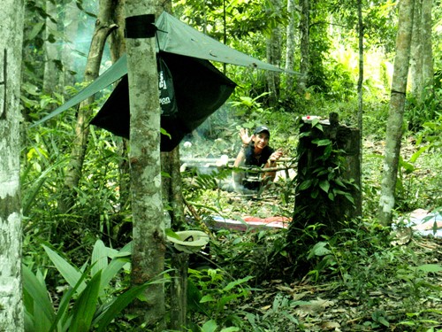 Borneo_Sarawak_Jungle trekking_Tarp and hammock camp.JPG
