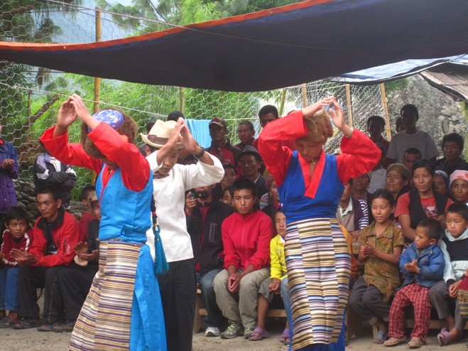 Sherpanis dancing in Nepal.JPG