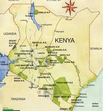 Safari Map of Kenya