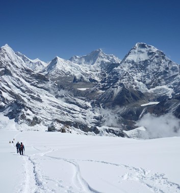 Makalu to Everest Traverse, descending Mera Peak