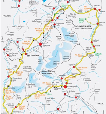 Tour de Mont Blanc map