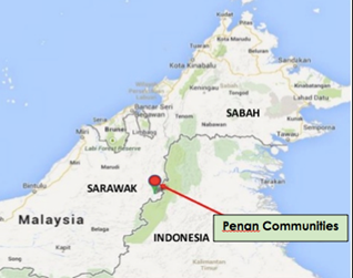 Borneo Penan Tribe Map