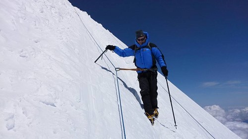 Climber on Mount Elbrus