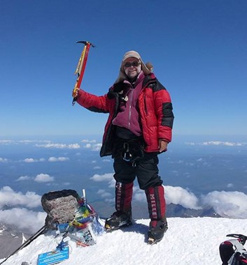 Sasha Lebedev on the summit of Elbrus