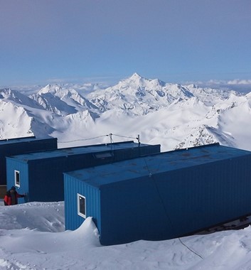 Huts on Mount Elbrus at 3900 metres