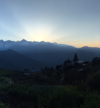Sunrise in the foothills of the Himalayas