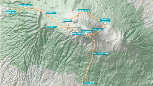 Kilimanjaro Northern Circuit Route map.jpg