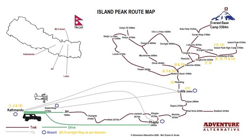 Island Peak route map