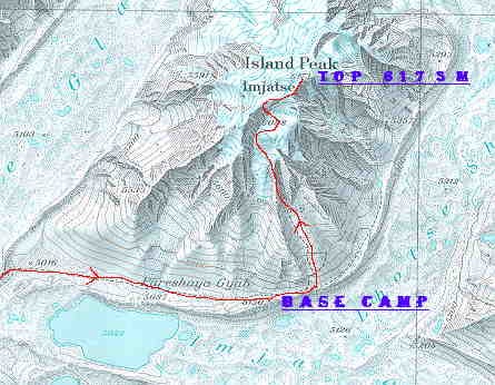 Island Peak climb map