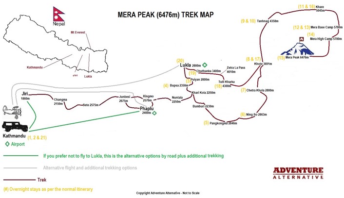Mera Peak map