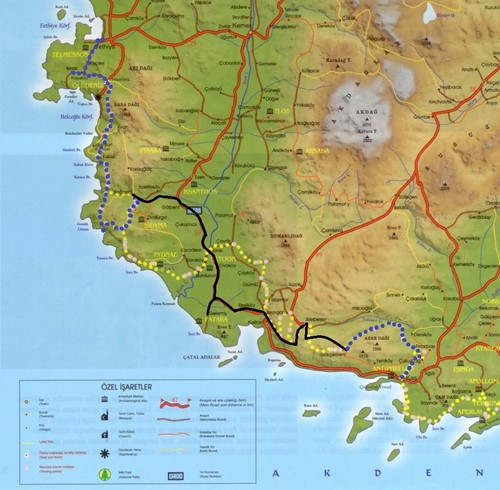 Map of Lycian Way
