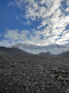 Looking up to the Summit of Chulu East Peak