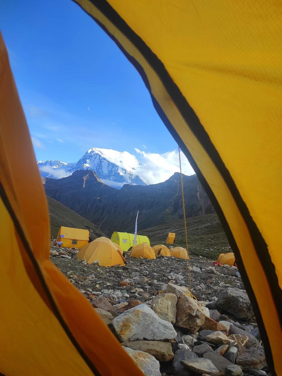 A view from your tent at Chulu East Base Camp